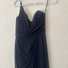 Zimmermann Blue Midi Strap Evening Sz 0 Navy Blue Silk Feel Slip Dress Cocktail