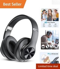 Adjustable Hi-Fi Bluetooth Headphones with 6 EQ Modes  Built-In Microphone