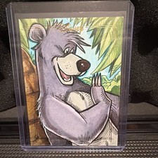 Marketplace image: 2026 Disney Topps Chrome Baloo Jungle Book Sketch Card 1/1 Gold Foil Rare TZ