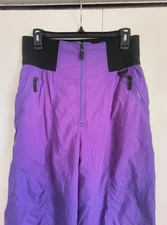 Vintage Tyrolia SkiWear Ski Elastic Waist Pants Purple Women's 14