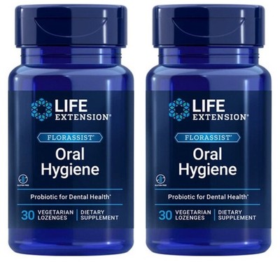 2X Life Extension FLORASSIST Probiotic Oral Hygiene, Oral Supplement 30CT