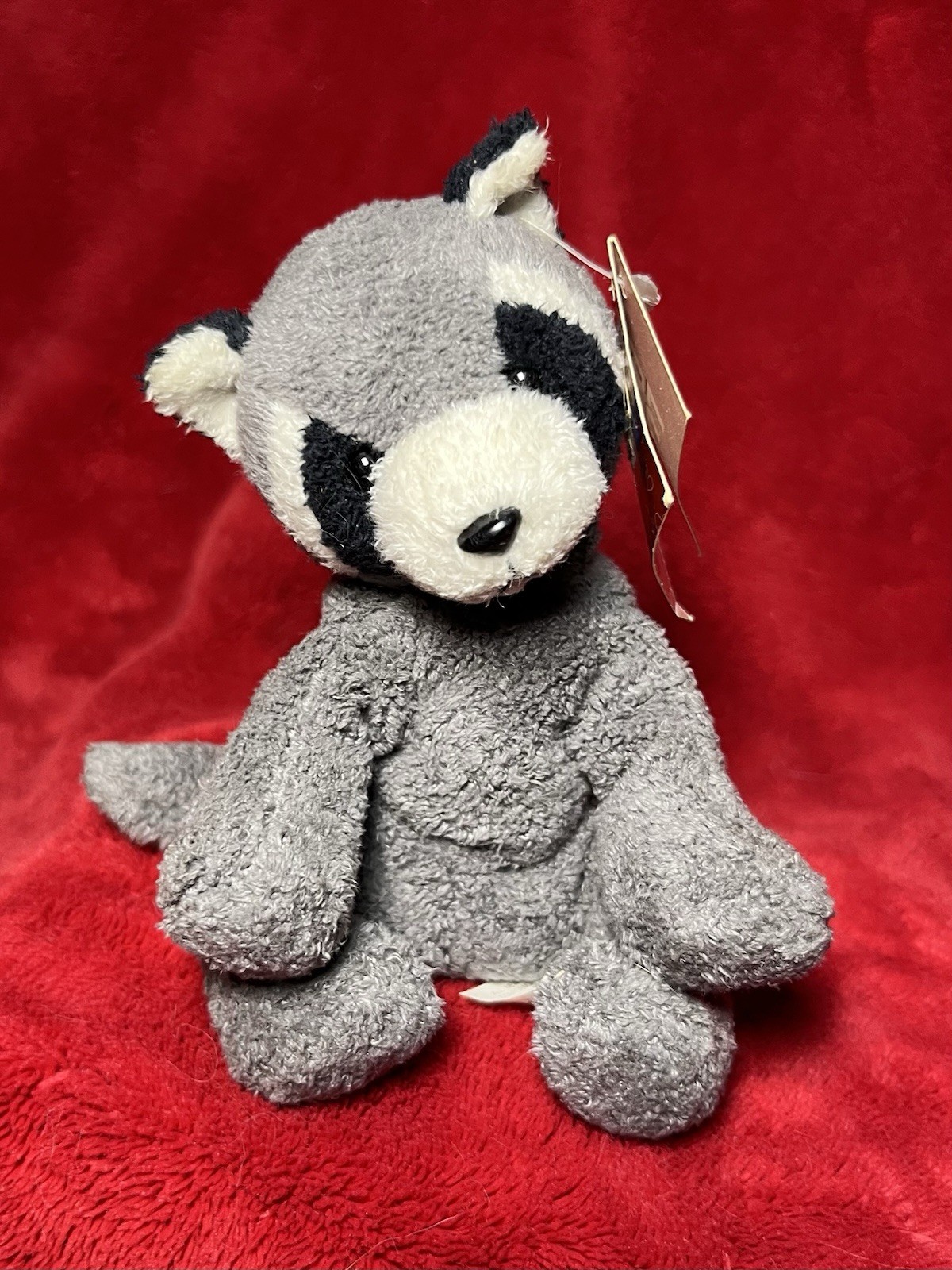 Russ Luv Pet Racky Raccoon Grey Chamois 5” Beanie Plush Small Floppy Lovey Tag!