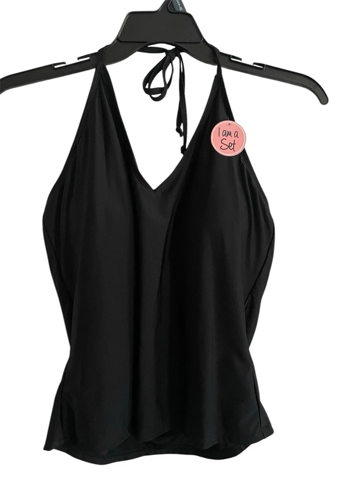 Tankini negro Bobbie Brooks talla grande 2X para mujer 2 piezas nuevo con etiquetas  Foto 2 de 3