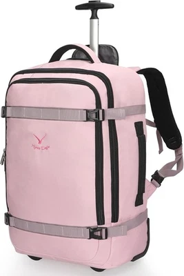 Sac à dos à roulettes Hynes Eagle 42L rose 17 pouces ordinateur portable transport en vol approuvé - Photo 1/4