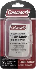 Coleman Camp Soap Sheets 25 Travel Soap Sheets for Camping Hiking Backpack FAST