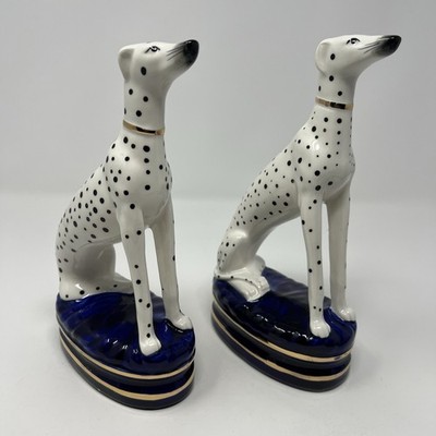 Vintage Fitz & Floyd Staffordshire Style Dalmatian Dogs Figurine Set Japan