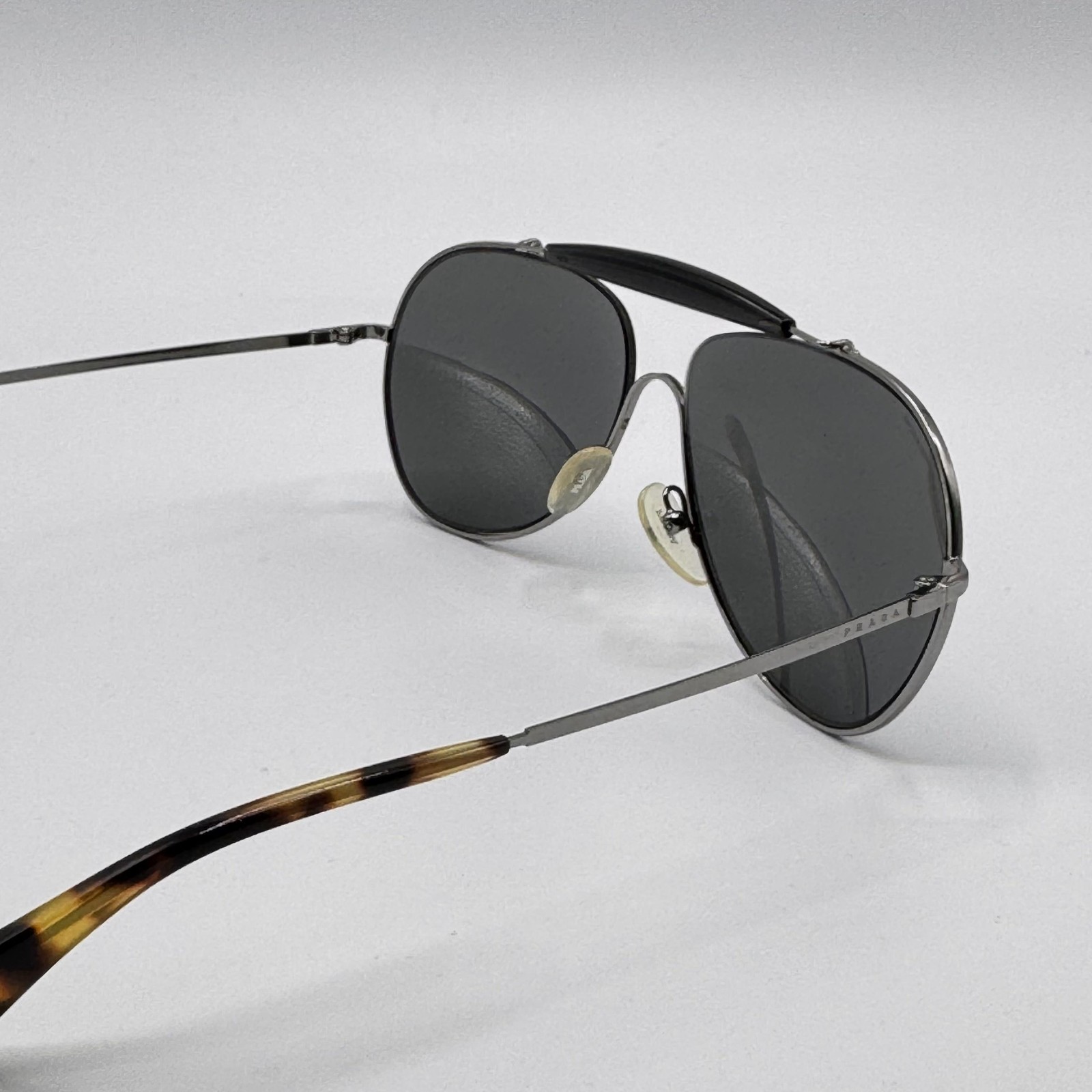 Prada SPR 56S 5AV 7W1 Sunglass Gunmetal Aviator Frame Gray Lens 59-13-140 thumbnail 12