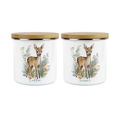 Hirsch Thema Kaffee & Zucker Aufbewahrung Kanister - Wildtiere Thema Küche Geschenkset