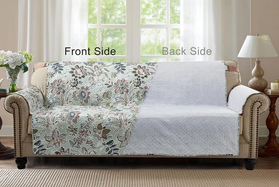 Sofá Brilliant Sunshine Beautiful Burgundy Flowers 78 tamanho grande, verde  - Imagem 4 de 4