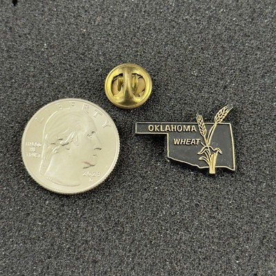Vtg Oklahoma State Wheat Crops Fields Travel Souvenir Plastic Pin Pinback #51470