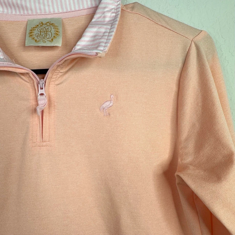 The Beaufort Bonnet Company Shirt Girls 10 Peach Prepletic Hayword 1/4 Zip Prep - Image 4 of 4