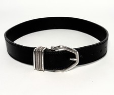 Brighton Black Leather Belt Silver Accents Small 48003