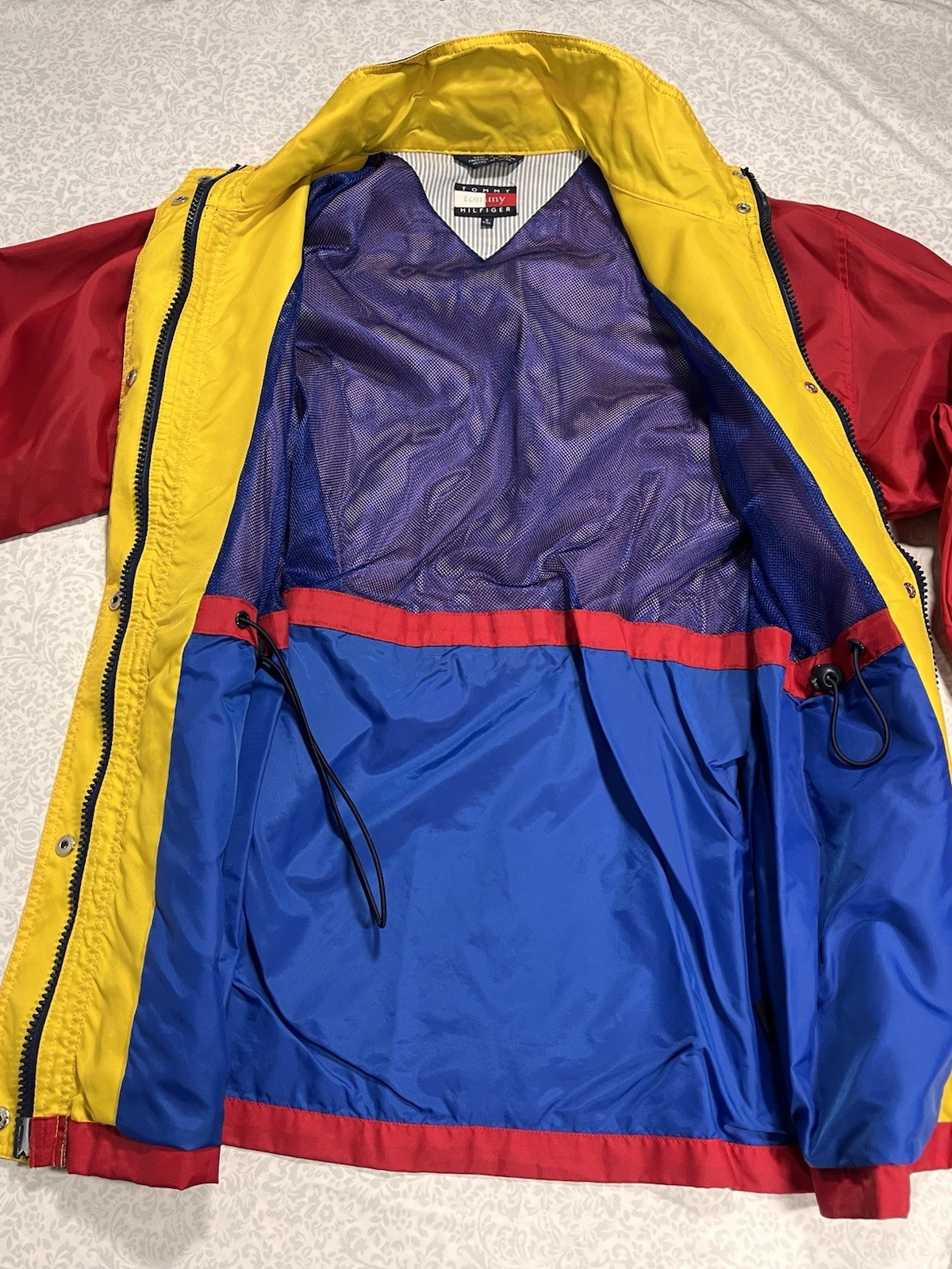 Vintage Tommy Hilfiger Red Jacket Womens Small Colorblock Lined 90s thumbnail 8