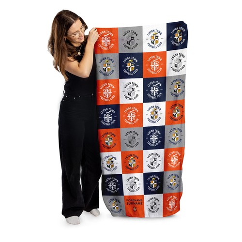 Luton Town - Chequered - Personalised Beach Towel - Officially Licensed - Picture 1 of 3