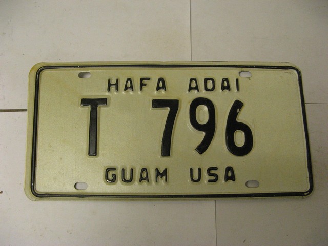 Guam License Plate T 796 Hafa Adai eBay