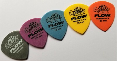 DUNLOP 558P Tortex Flow Standard GUITAR Picks 0.60 0.73 1.00 1.14  1.35mm 