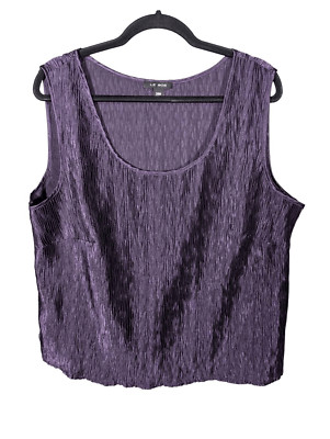 LE BOS Sleeveless Purple Cropped Blouse Women's 20W