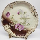 Antique hand painted gold detail antique Merkelsgrun Porcelain Bohemia Platter