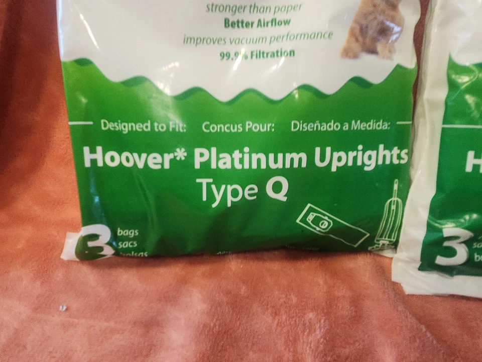 9 EnviroCare A890 Anti Allergen Vacuum Bags for Hoover Platinum Uprights Type Q - Image 2 of 4