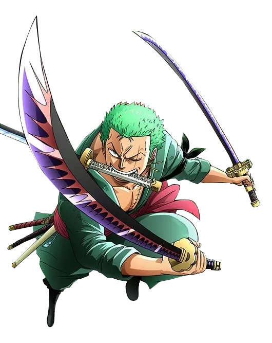 Roronoa Zoro Katanas Kawaii One Piece Weatherproof Anime Sticker 6