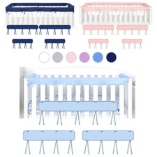 3/4Pcs Crib Rail Covers Protector Safe Teething Guard Wrap for Standard Crib