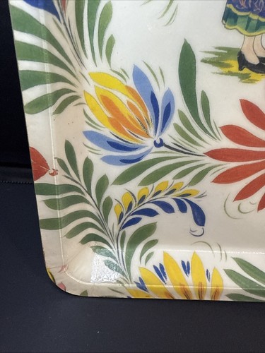Henriot Quimper Design French Pierre Breton Tray Plastic 18” X 13.5” Rare - Picture 8 of 19