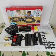 Kid Connection 37 Piece Racing Track Play Set Battery Operated 2 Cars Pre Owned