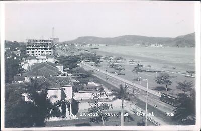 BRASIL SANTOS PANORAMA RPPC 1940-50s BRAZIL