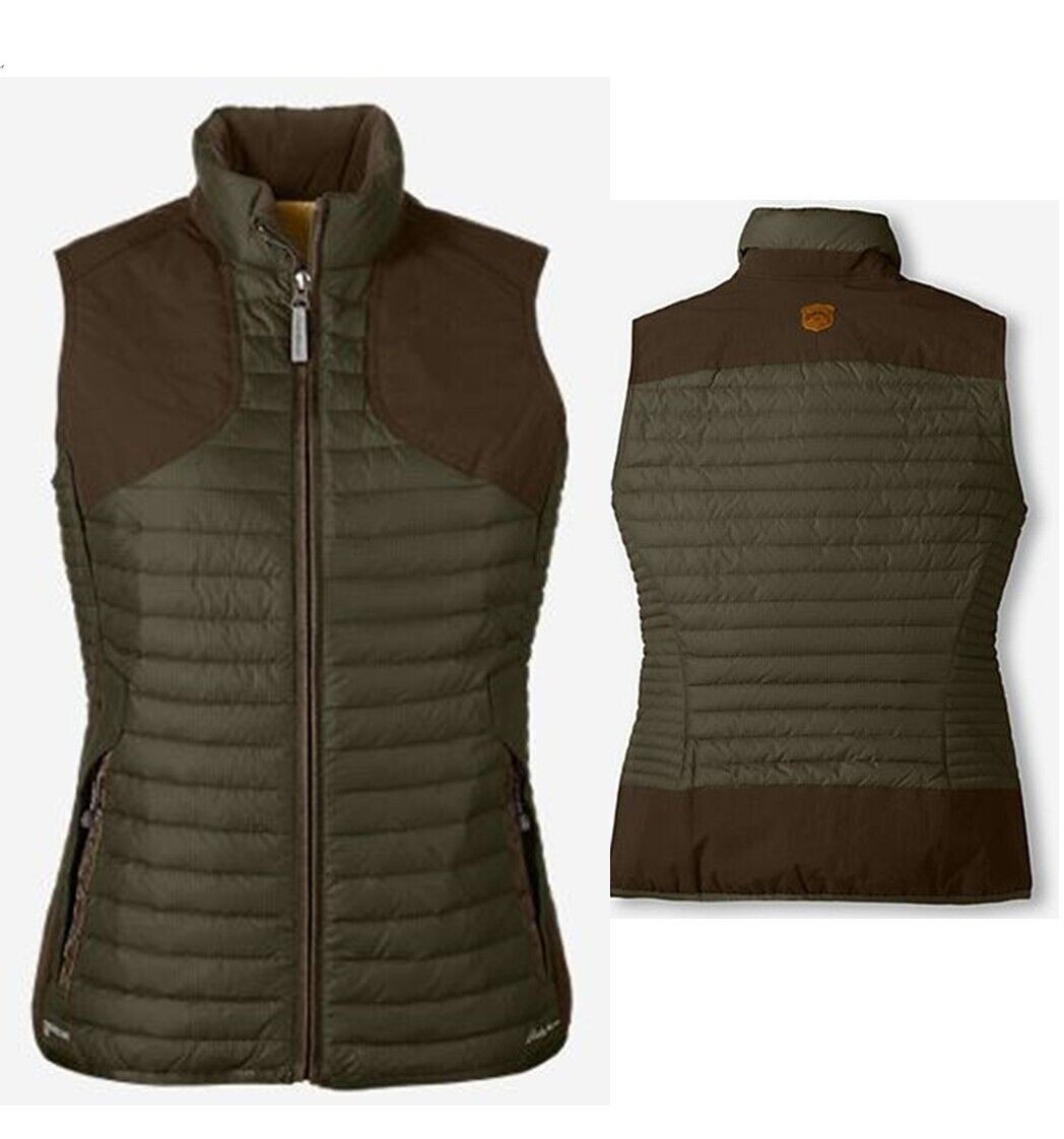 NWT Eddie Bauer Womens 16z Sport Shop Microtherm StormDown Field Vest Moss