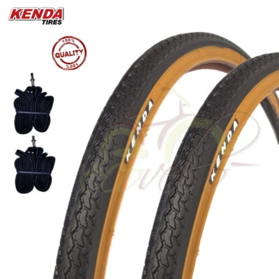 2 COPERTONI KENDA 26 X 1 3/8 +CAMERE PNEUMATICI (37-590) NERO PARA BICI VINTAGE