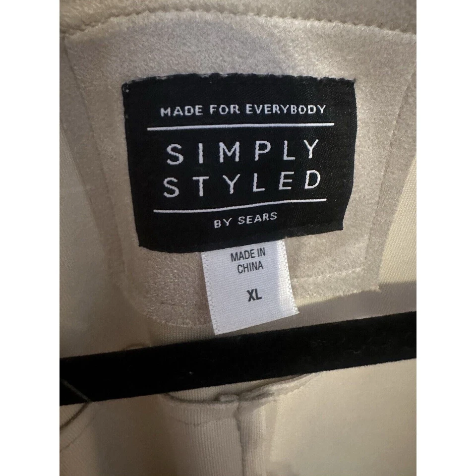 Faux Suede Coat & Fur Collar (removable) Women’s XL NEW Simply Styled by Sears - Image 3 of 4