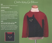 Vermont Fiber Designs Knitting Pattern 506 Child's Kitty Cat Pullover 2-10