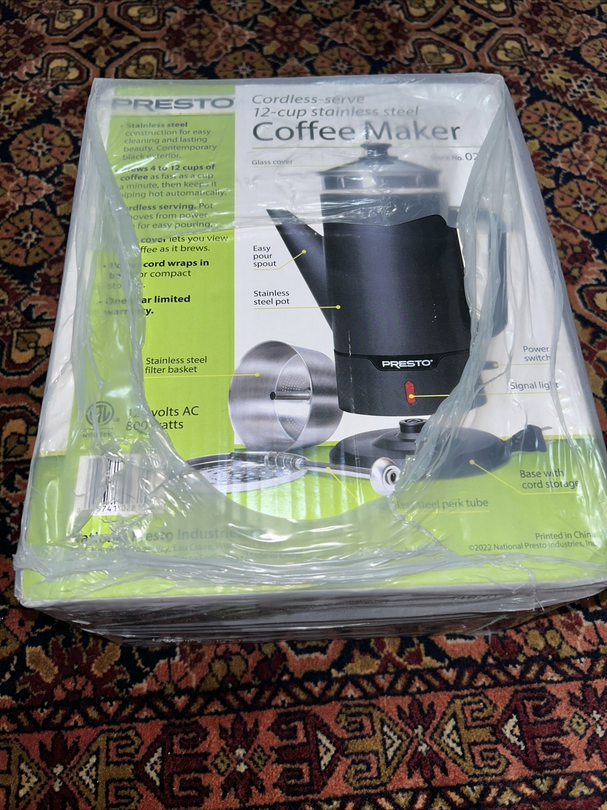 Presto 02815 12cup Cordless Stainless Steel Coffee Maker eBay