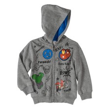 Marvel Avengers Zipper Front Hoodie Sweat Shirt Boy Size 5