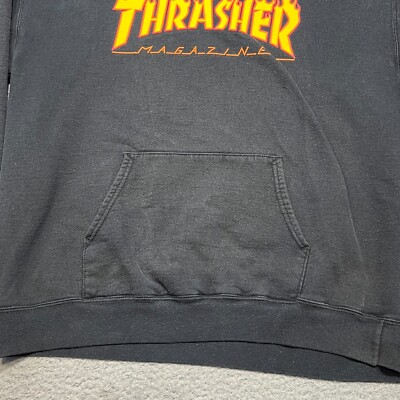 Thrasher Magazine Hoodie Men Medium Black Original Flames Thrasher Magazine Hoodie Men Medium Black Original Flames