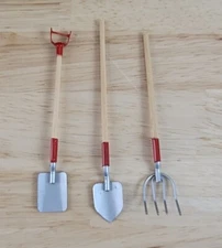 Vintage Darice 3.5" GARDEN & VARIOUS TOOLS Timeless Minis #2309-02 3 Pieces