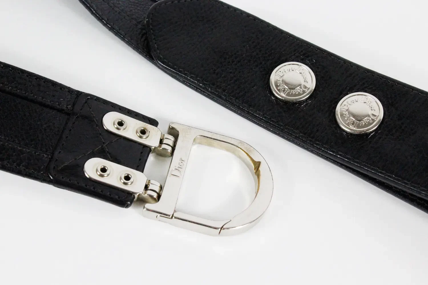 Ceinture en cuir avec logo boucle Archive Christian Dior 