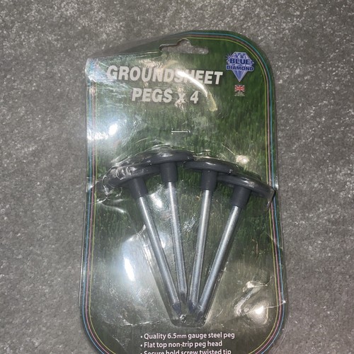 Blue Diamond Metal Groundsheet Pegs 4 Pack Camping Awning Ground