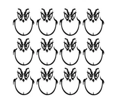 12 Vinyl Decal Grinch Faces! various sizes sheet Ornament Mug Christmas holiday