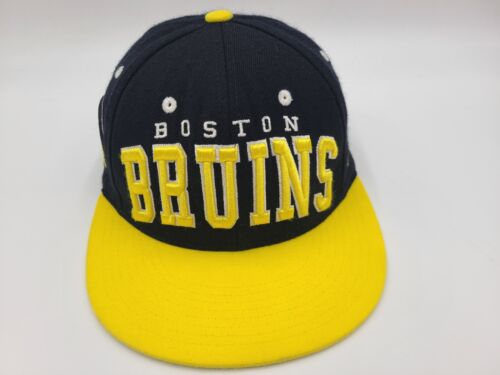 Boston Bruins Zephyr Snapback Hat Cap Men Women NHL Hockey Baseball Black Yellow