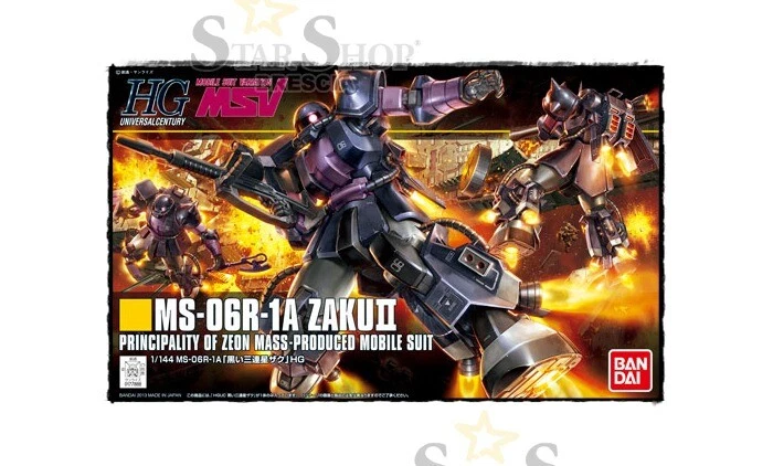 GUNDAM - 1/144 MS-06R-1A Black Tri-Stars Zaku II Model Kit HGUC # 151 Bandai - Immagine 4 di 4