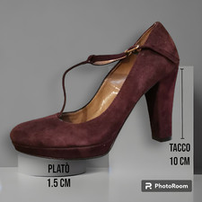 SCARPE DONNA IN PELLE SCAMOSCIATA BORDEAUX N° 36 👠