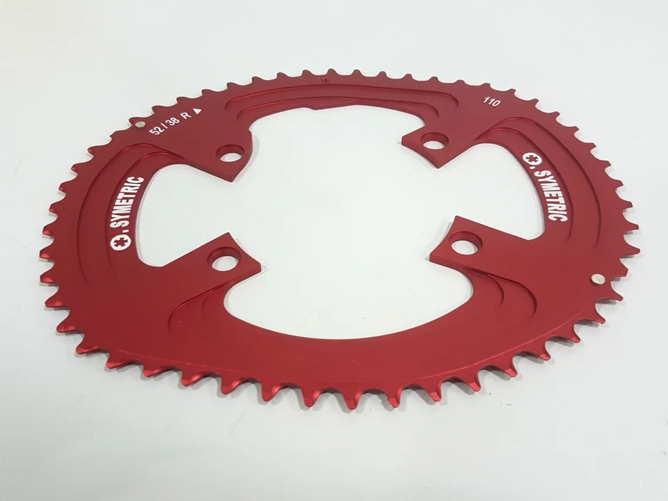 Osymetric BCD110x4 52+38T 9100/9150/8000/8020/8050 Edition Chainring Set Red  - Image 4 of 4
