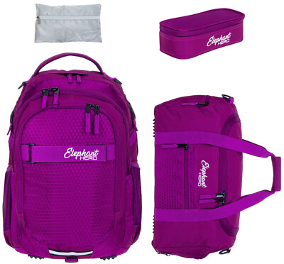 Schulrucksack Mädchen 4 T Set Rucksack Elephant Signature 12993 Wild Berry  r