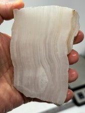 White Banded Onyx Slab Lapidary Cabbing Carving Combo Ship Avail