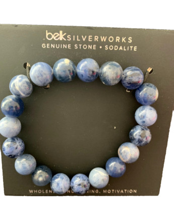 ''Belk SilverWorks'' Genuine Blue Stone Sodalite Bead Bracelet - New  