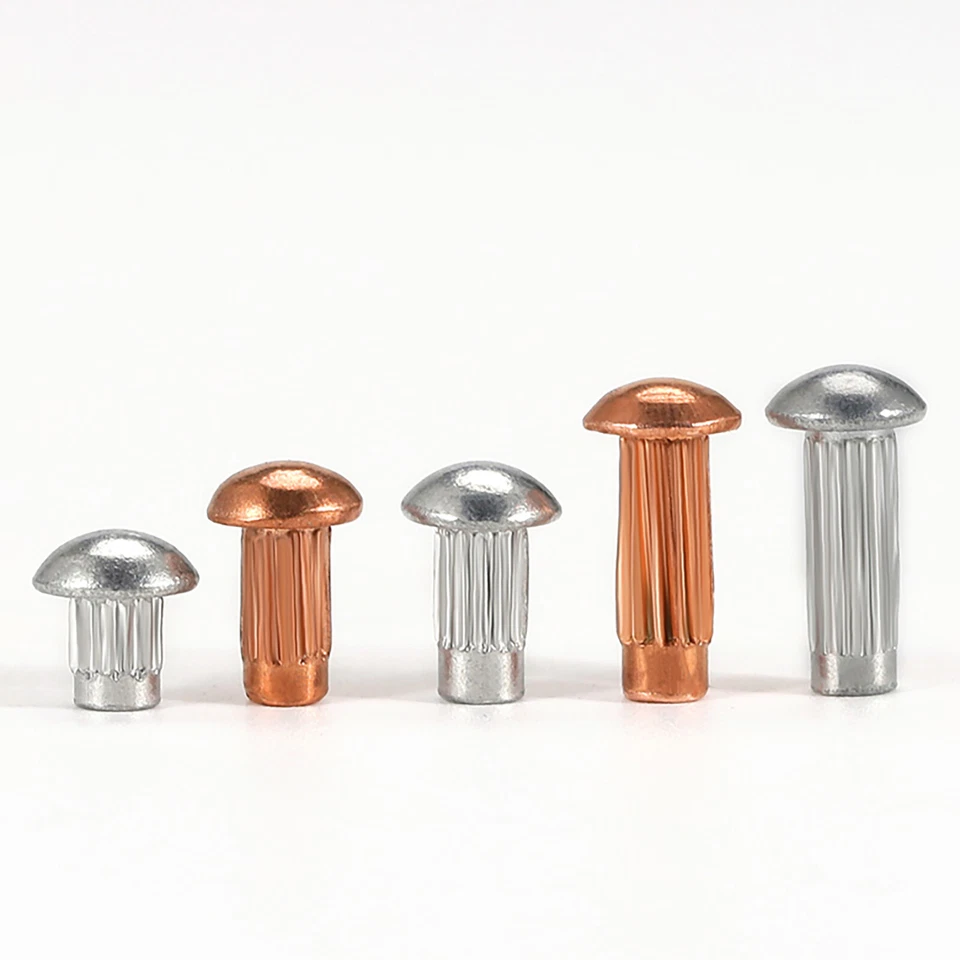 Rivetti martello testa tonda alluminio/rame massiccio M2 M2,5 M3 M4 - Immagine 3 di 4