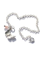 Sterling Silver Bracelet With Butterfly Pendant Childs Bracelet