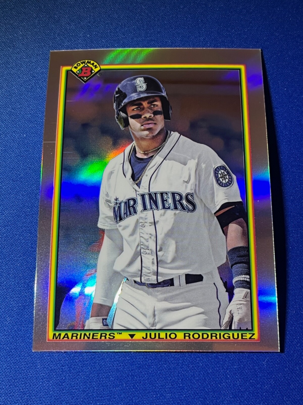 2020 Bowman Chrome Julio Rodriguez #90B-JR 1990 Refractor Seattle Mariners