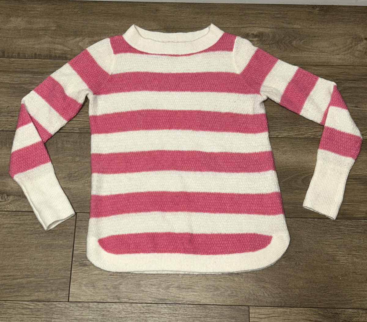 Loft Pink Striped Cozy Sweater Size XS Petite